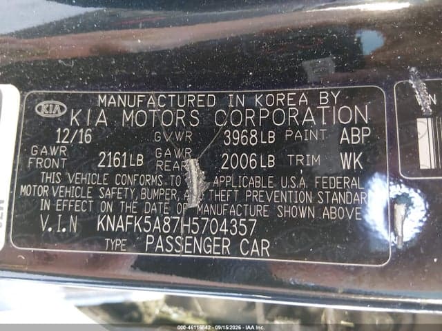 2017 KIA FORTE LX 8