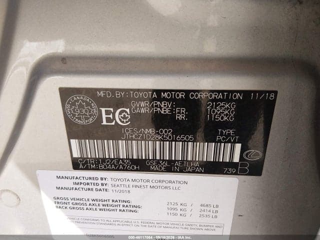 2019 LEXUS IS 350 9