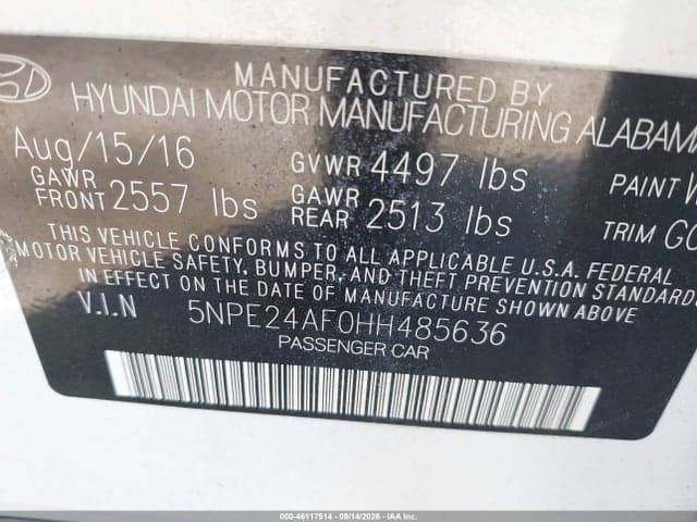 2017 HYUNDAI SONATA SE 6