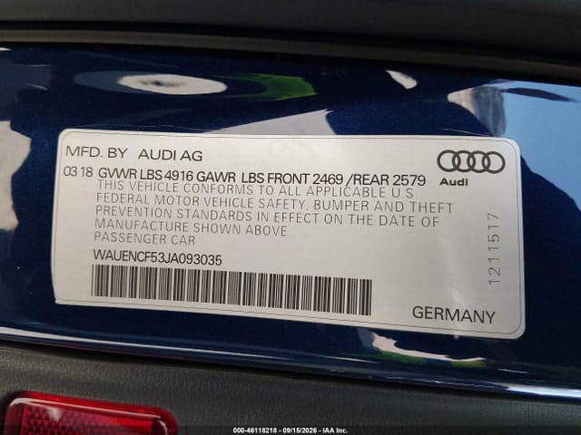 2018 AUDI A5 SPORTBACK PREMIUM PLUS 9