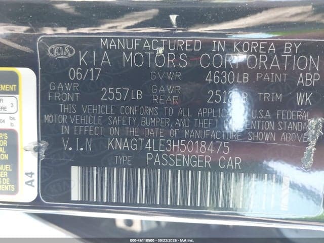 2017 KIA OPTIMA HYBRID 9
