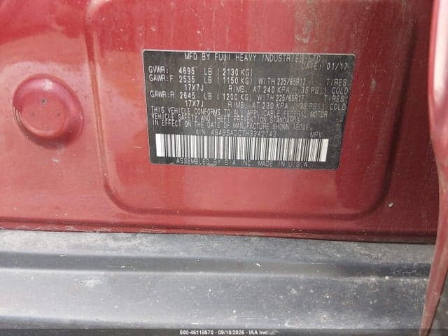 2017 SUBARU OUTBACK 2.5I PREMIUM 9