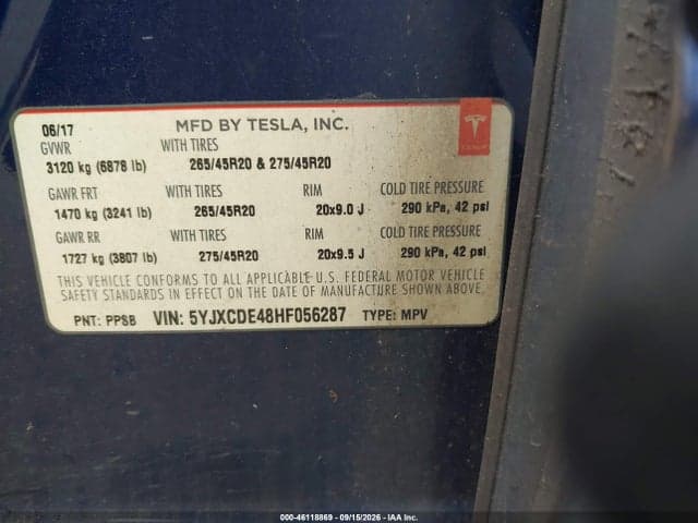 2017 TESLA MODEL X P100D 9