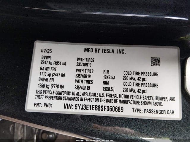 2025 TESLA MODEL 3 LONG RANGE ALL-WHEEL DRIVE 9