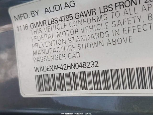 2017 AUDI A4 2.0T PREMIUM 9