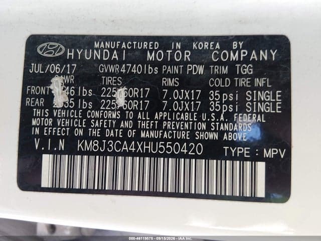 2017 HYUNDAI TUCSON SE 9
