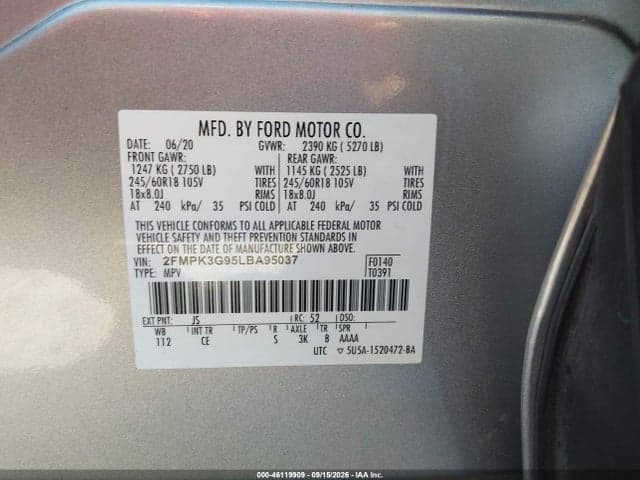 2020 FORD EDGE SE 9
