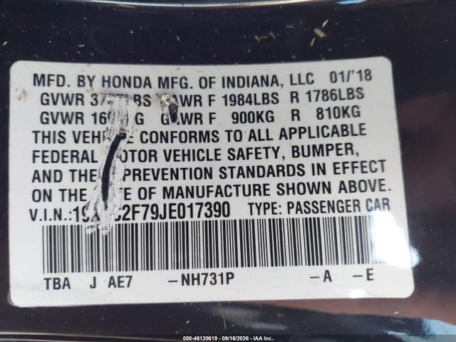 2018 HONDA CIVIC EX 9