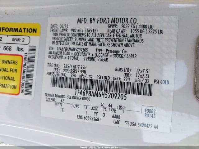 2017 FORD MUSTANG V6 9