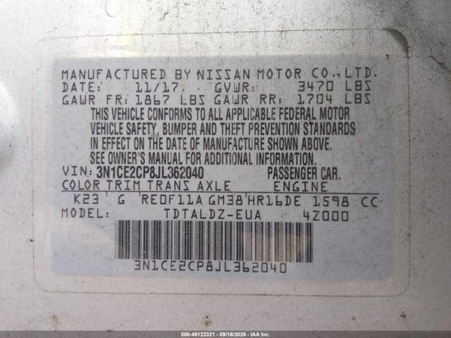 2018 NISSAN VERSA NOTE SV 9