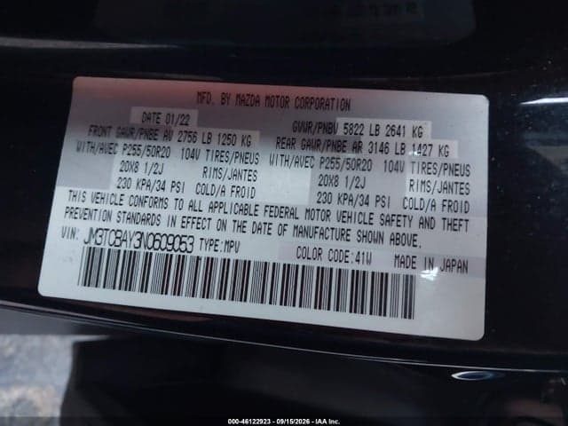 2022 MAZDA CX-9 TOURING PLUS 9