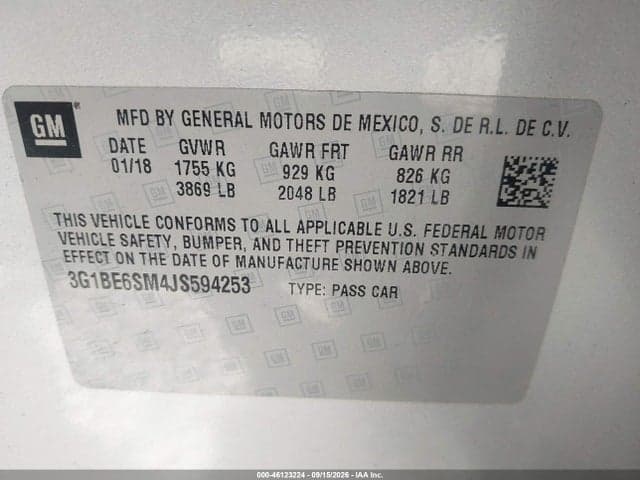 2018 CHEVROLET CRUZE LT AUTO 9