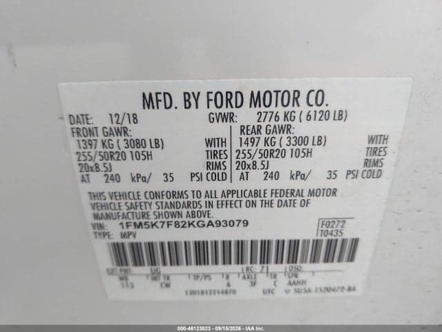 2019 FORD EXPLORER LIMITED 9