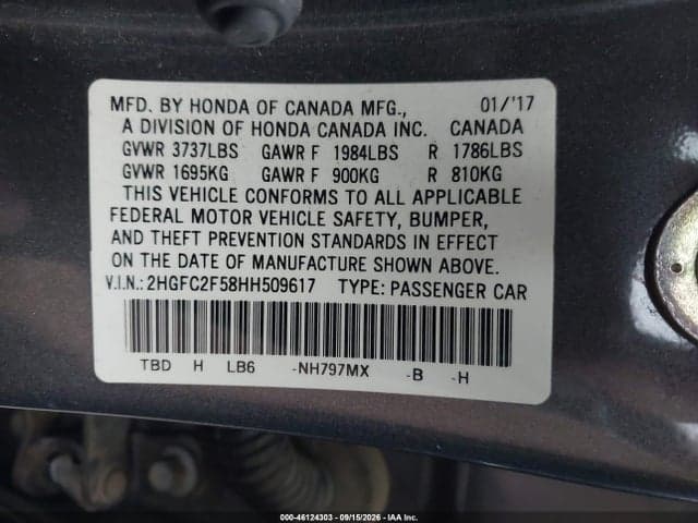 2017 HONDA CIVIC LX 9