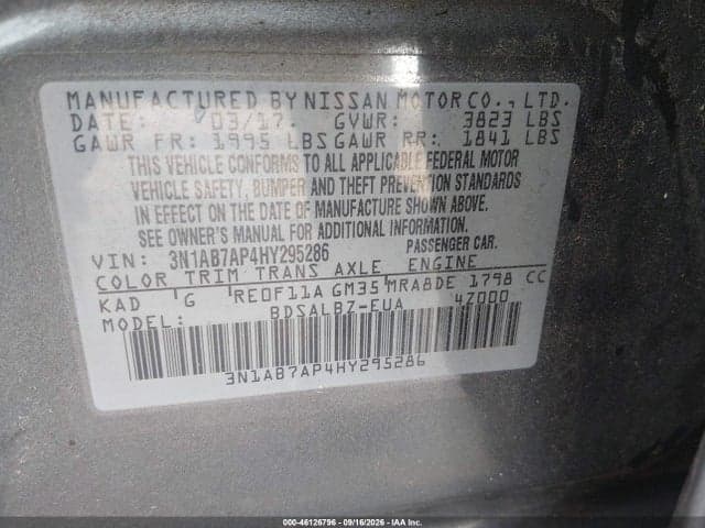 2017 NISSAN SENTRA S 9