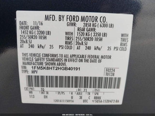 2017 FORD EXPLORER PLATINUM 9