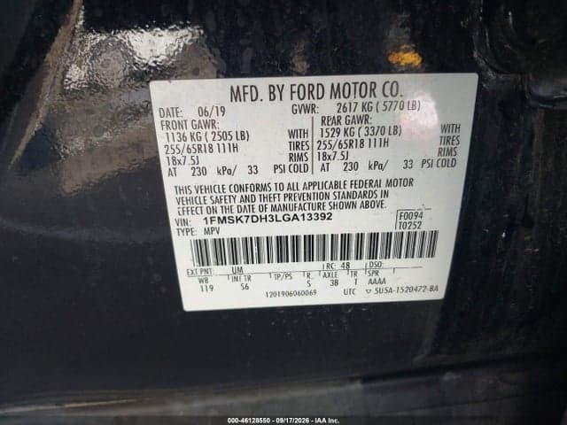 2020 FORD EXPLORER XLT 9