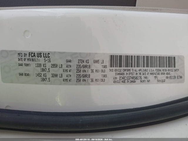 2017 CHRYSLER PACIFICA TOURING-L PLUS 9
