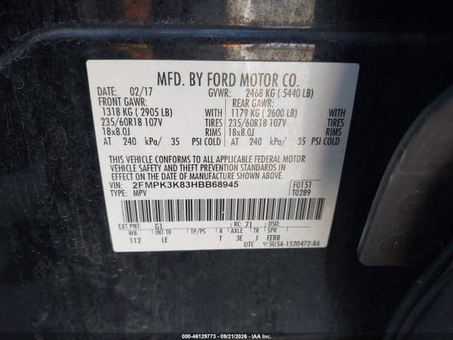 2017 FORD EDGE TITANIUM 9