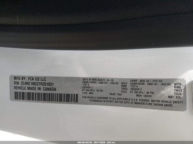 2026 CHRYSLER PACIFICA SELECT 9