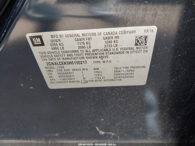 2017 CHEVROLET EQUINOX LT 9