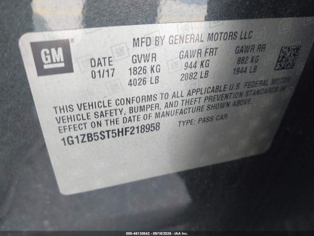 2017 CHEVROLET MALIBU LS 9