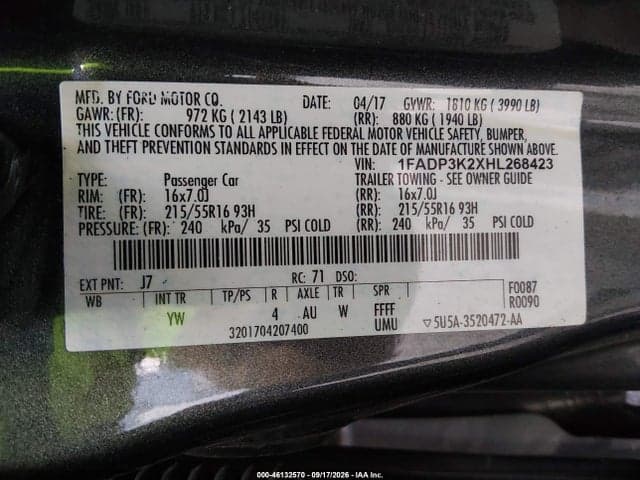 2017 FORD FOCUS SE 9