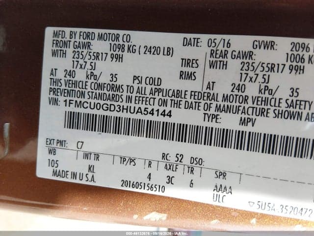 2017 FORD ESCAPE SE 9