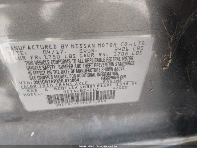 2017 NISSAN VERSA 1.6 SV 9
