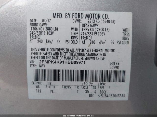 2017 FORD EDGE TITANIUM 9