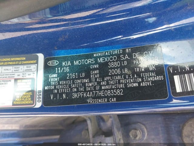 2017 KIA FORTE LX 9
