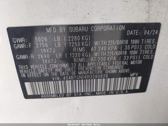 2024 SUBARU OUTBACK LIMITED XT 9