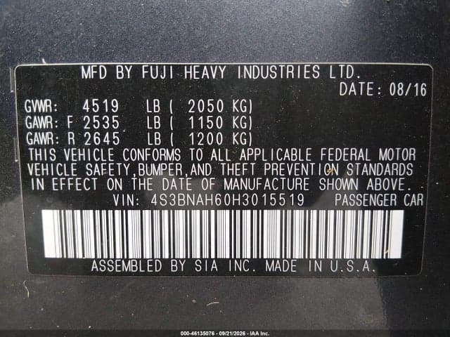 2017 SUBARU LEGACY 2.5I PREMIUM 9