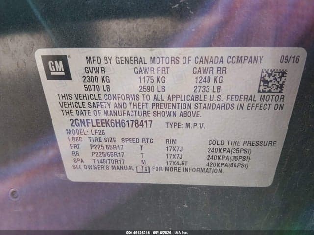 2017 CHEVROLET EQUINOX LS 9