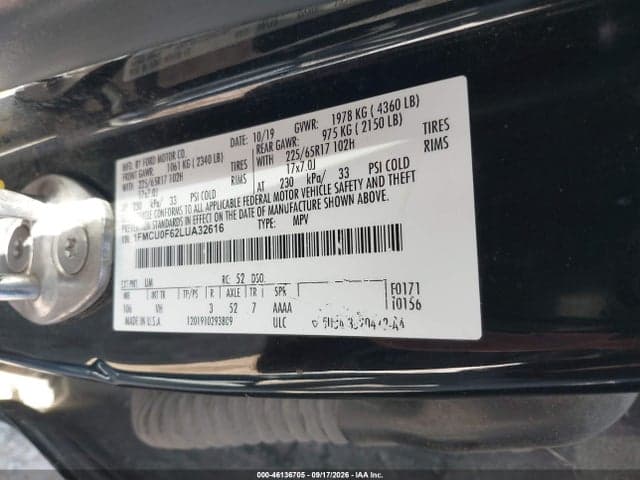 2020 FORD ESCAPE S 9