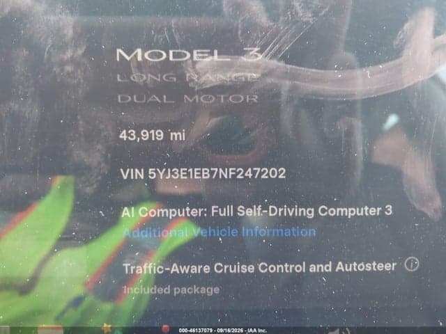 2022 TESLA MODEL 3 LONG RANGE 7