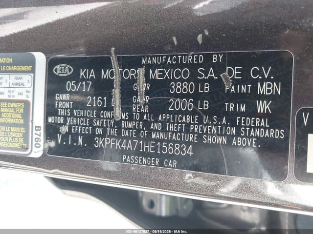 2017 KIA FORTE LX 9