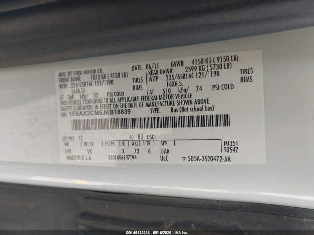 2018 FORD TRANSIT-350 XL 9