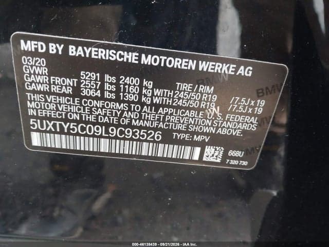 2020 BMW X3 XDRIVE30I 9