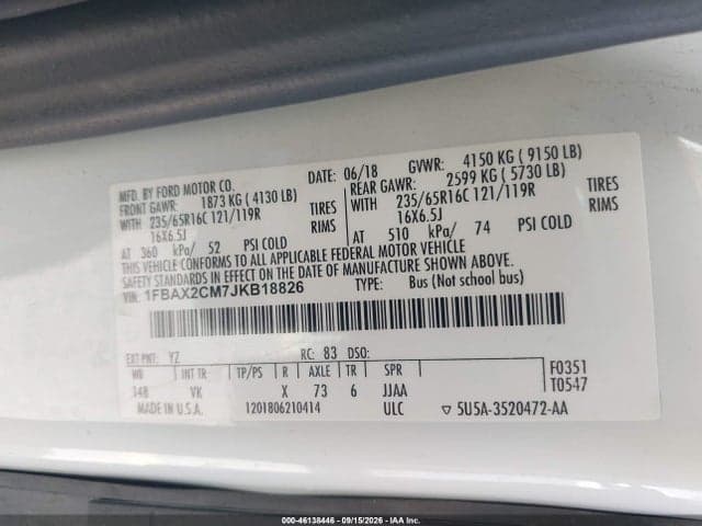 2018 FORD TRANSIT-350 XL 9