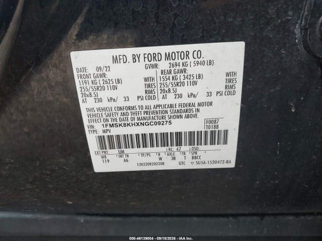 2022 FORD EXPLORER ST-LINE 9