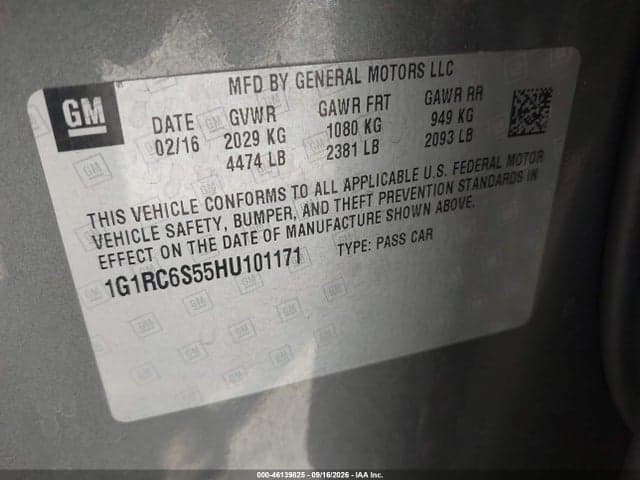 2017 CHEVROLET VOLT LT 9