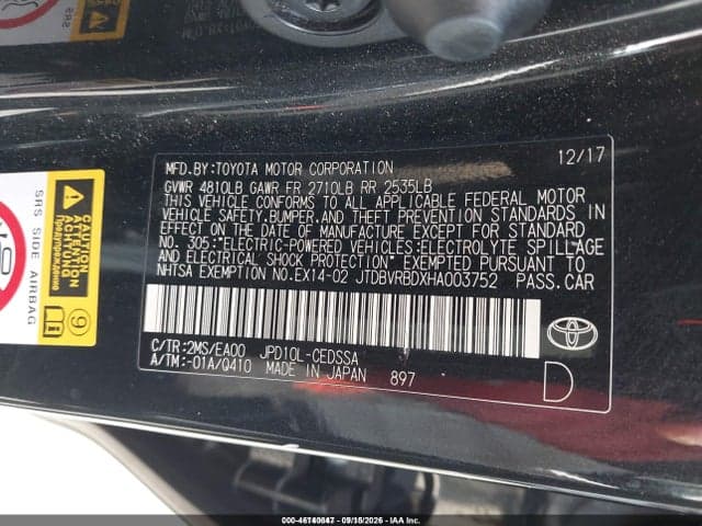 2017 TOYOTA MIRAI 9