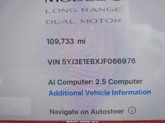 2018 TESLA MODEL 3 LONG RANGE/PERFORMANCE 9