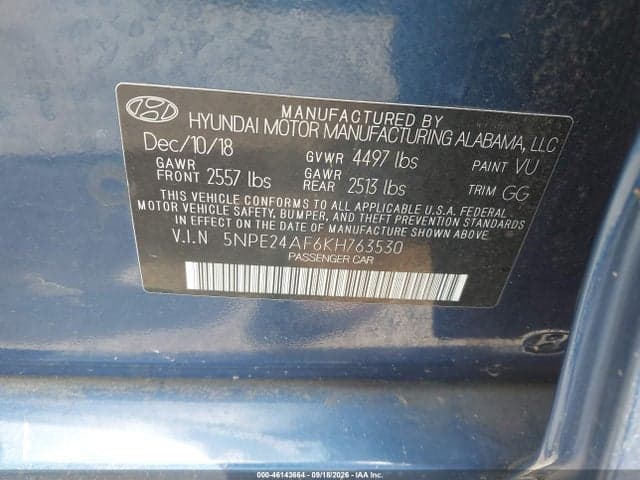 2019 HYUNDAI SONATA SE 9