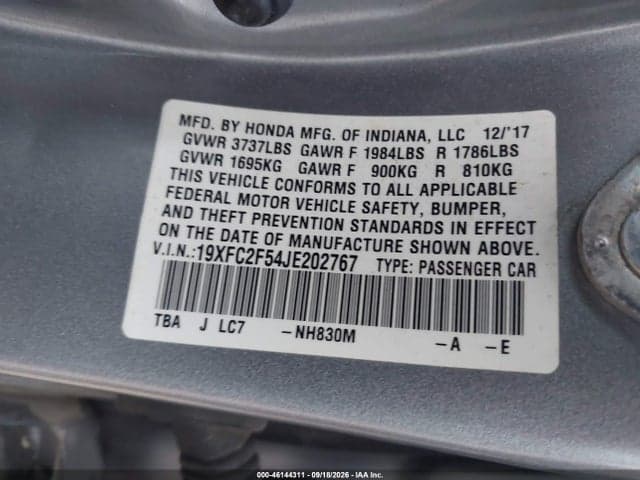 2018 HONDA CIVIC LX 9