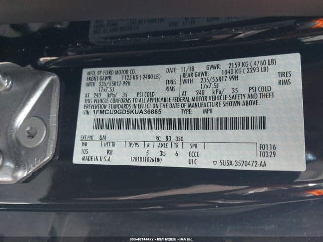2019 FORD ESCAPE SE 9