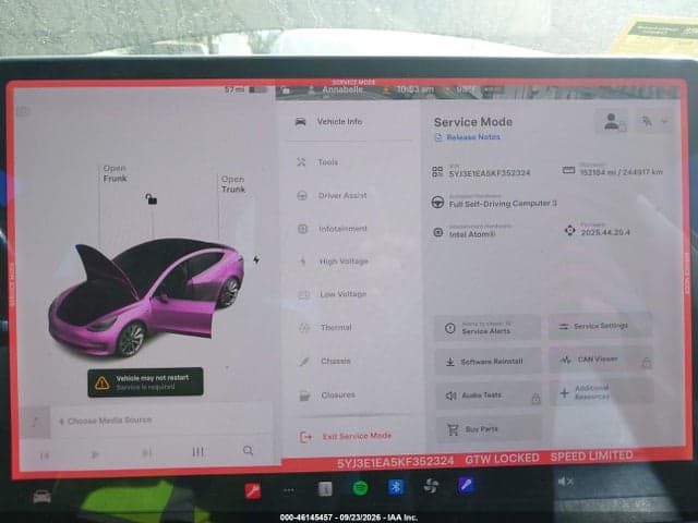 2019 TESLA MODEL 3 LONG RANGE/MID RANGE/STANDARD RANGE/STANDARD RANGE PLUS 7