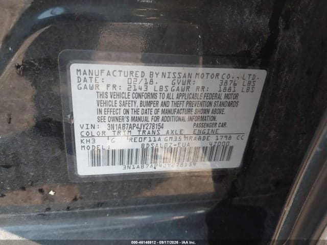 2018 NISSAN SENTRA S 9
