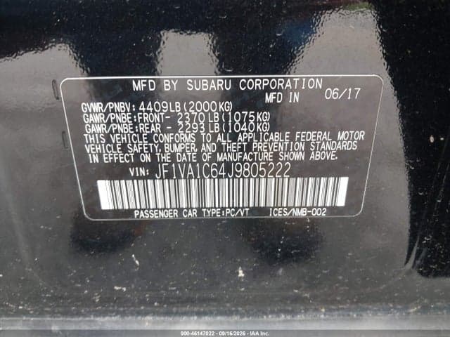 2018 SUBARU WRX PREMIUM 9